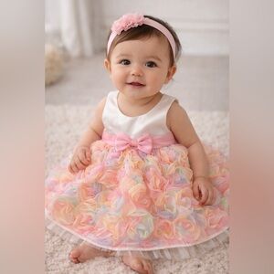 American Princess Colorful Floral Baby Dress